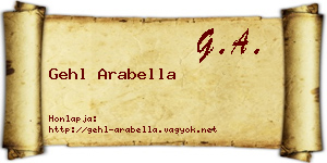 Gehl Arabella névjegykártya